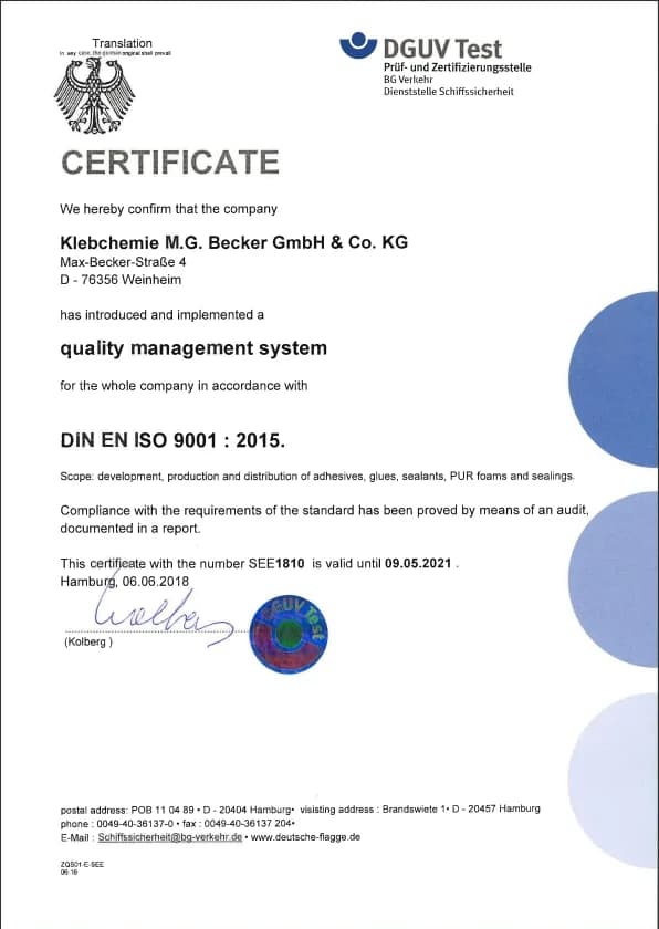 Certificado de autorización Kleiberit en México — IEM Adhesivos