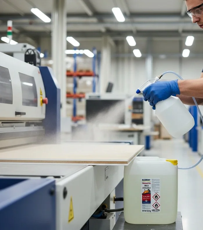 Agente antiadherente Kleiberit para proteger los bordes durante el canteado — IEM Adhesivos